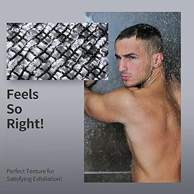 SWIUKPHE منشفة غسيل للاستحمام للاستحمام، منشفة منشفة تقشير، منشفة تقشير للبشرة، مقشر للجسم، رجال ونساء (2 حلقة) - Image 3